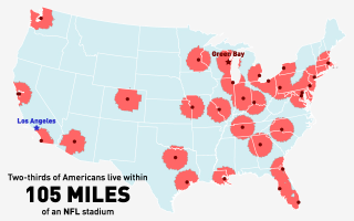 Illustration for article titled Maps: How Far Do Americans Live From Their Sports Teams?